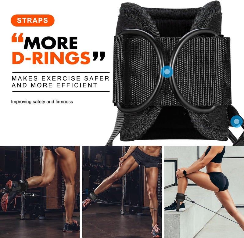 HPYGN Ankle Strap for Cable Machine, Padded Ankle Straps for Cable Machine Kickbacks, Glute Workouts, Leg Extensions, Curls, Booty Hip Abductors Exercise, Adjustable Comfort Ankle Cuff for Gym - Image 3